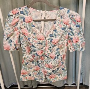 Floral puff sleeve blouse LA VIE